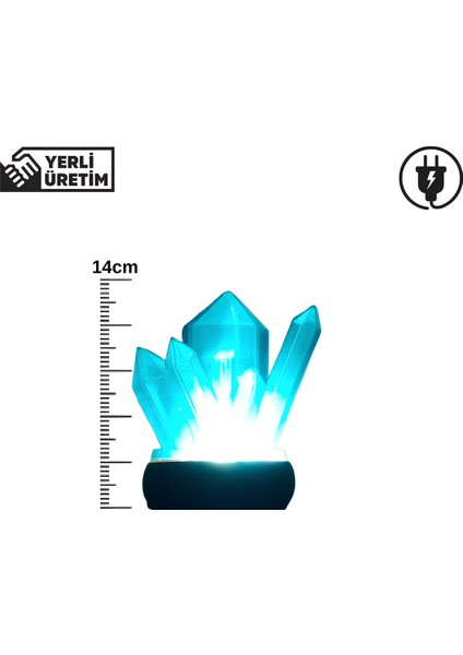 Mavi Kristal LED Gece Lambası Hafif ve Şık Tasarım (Spektrum Efektli)