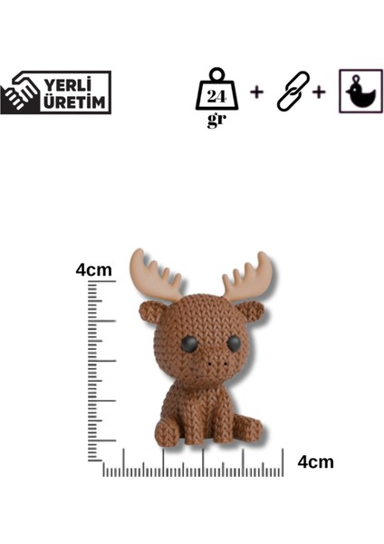 Örgü Desenli Geyik Anahtarlık – Sert Plastik, Çanta Süsü & Charm, Hayvan Figürlü Aksesuar indirimleri