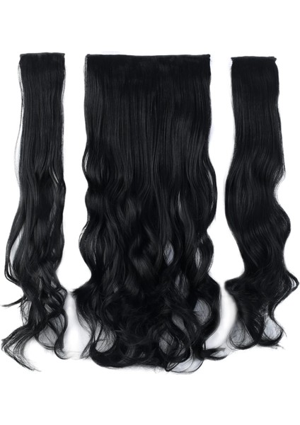 Fiber Sentetik Dalgalı Yarım Ay + 2 Yan Çıt Çıt - Siyah fiyatları