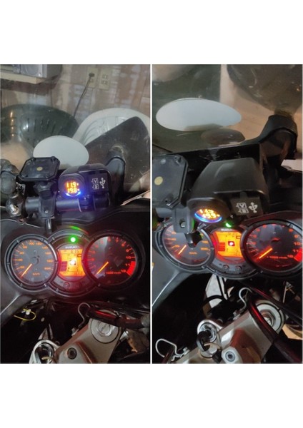 Motosiklet Şarj Qc3. 0 Dijital Ekran Çift USB Telefon Hızlı Şarj Voltmetre Termometre Telefon Şarj Soketi (Yurt Dışından) modelleri