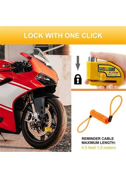 Motosiklet Disk Fren Kilidi Motosiklet Bisiklet Scooter Güvenlik Kilidi Su Geçirmez Alarm Sesi Hatırlatma Kablosu ile (Yurt Dışından) modelleri