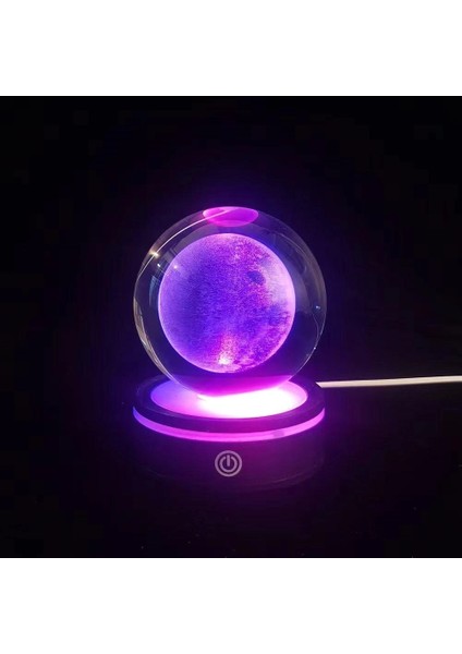 USB&039LI Plastik Altlıklı Dolunay Dönen Cam Küre ( Lisinya )