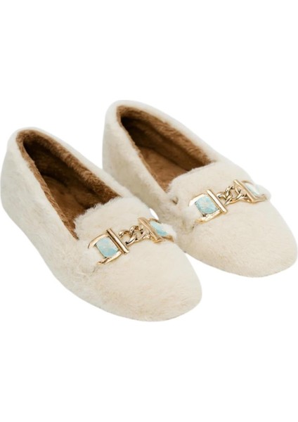 Yumuşak Peluş Ses Yapmaz Hafif Taban Kadın Ev Babeti Panduf Beyaz modelleri