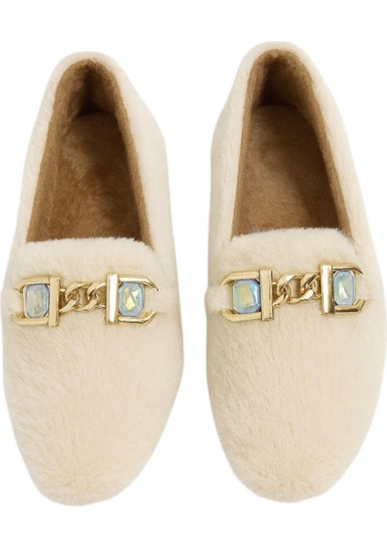 Yumuşak Peluş Ses Yapmaz Hafif Taban Kadın Ev Babeti Panduf Beyaz fırsatları