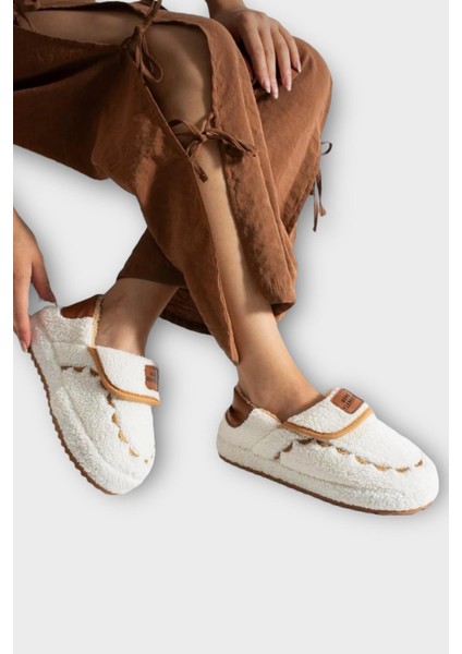 Pofuduk Ses Yapmaz Eva Taban Kadın Panduf Beyaz modelleri