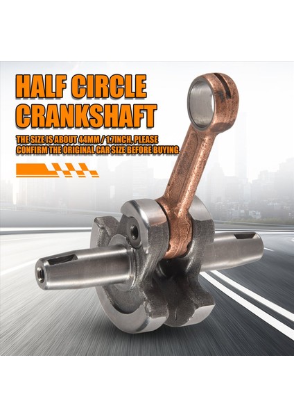 47CC 49CC Mini Cep Bisikleti Için 44MM Krank Mili Bağlantı Çubuğu Montajı Yarım Daire Krank Mili Motor Parçaları Aksesuarları (Yurt Dışından) fırsatları