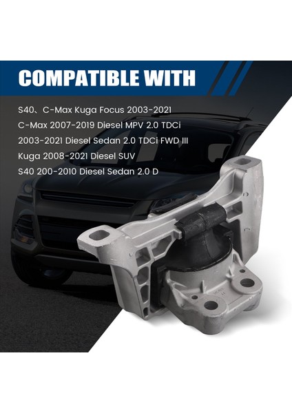 Sağ Motor Montaj Braket Conta Assy 7M51-6F012-YB Volvo S40 Ford C-Max Kuga Focus 2003-2021 1543750 7M516F012YB (Yurt Dışından) indirimleri