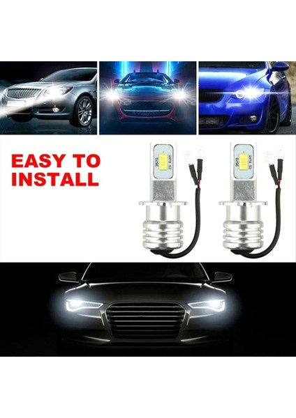 4 Adet H3 Süper Parlak LED Ön Far Sis Lambası Sürüş Lamba Ampulü Kiti 6000K Beyaz 10W (Yurt Dışından) fiyatları