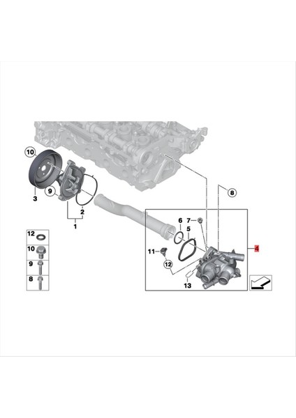Motor Soğutucu Termostat Muhafazası Assy 11538674895 Mini R55 R56 R57 R58 R59 R60 Cooper 2011-2016 N16 N18 1537647305 (Yurt Dışından) fiyatları