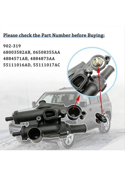 Jeep Compass Patriot Dodge Avenger 2 4l 2007 2008-2017 68003582AB Için Otomotiv Termostat Düzeneği Termostat (Yurt Dışından) fırsatları