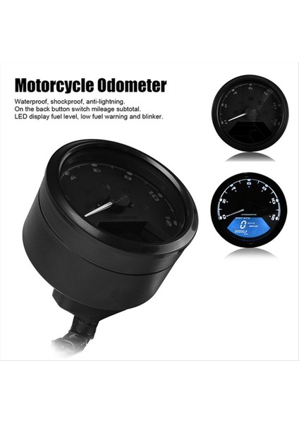 Motosiklet LCD Enstrüman Kilometre Sayacı Takometre Hız Göstergesi Dijital LCD Yağ Göstergesi Indüksiyon Sensörü ile (Yurt Dışından) indirimleri