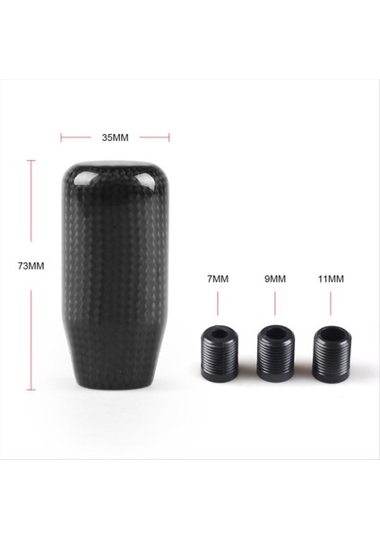 Çoğu Araba Süslemesi Için 3 Adaptörlü Stil Evrensel Karbon Fiber Manuel Dişli Vites Düğmesi Klasik Silindirik (Yurt Dışından) fiyatları