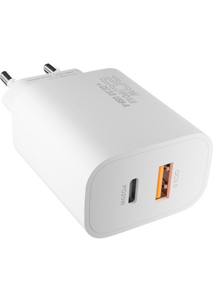 20W Çift Portlu Usb-C + Usb-A Hızlı Şarj Cihazı + 1 Metre Type-C To iPhone Lightning Kablo (2 li Set: 2 Adaptör + 2 Kablo) | Super Hızlı Şarj iPhone 15/16/17, Android, Ipad, Tablet Uyumlu modelleri