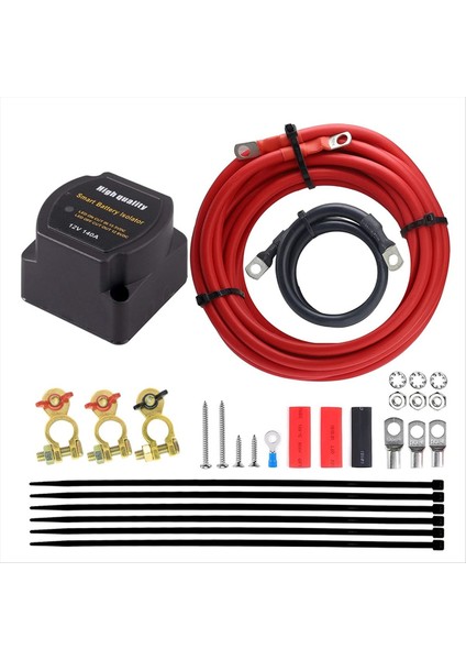 12V 140AMP Çift Pil Izolatörü Vsr Hassas Röle ve Kablo Kablosu Kiti Çift Pil Deniz Otomobil Için Otomatik Şarj Cihazı (Yurt Dışından)