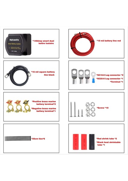 12V 140AMP Çift Pil Izolatörü Vsr Hassas Röle ve Kablo Kablosu Kiti Çift Pil Deniz Otomobil Için Otomatik Şarj Cihazı (Yurt Dışından) indirimleri