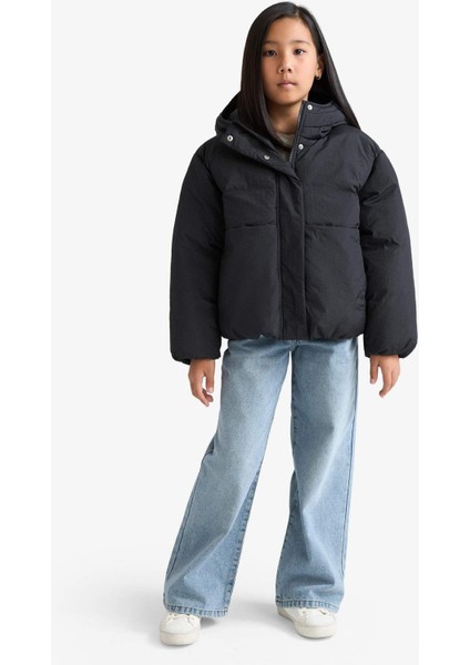 Kız Çocuk Su Geçirmez Kapüşonlu Fermuarlı Şişme Mont E9813A825AU fiyatları