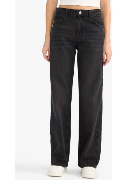 Straight Wide Yüksek Bel Uzun Jean Pantolon F2952AX25WN fırsatları