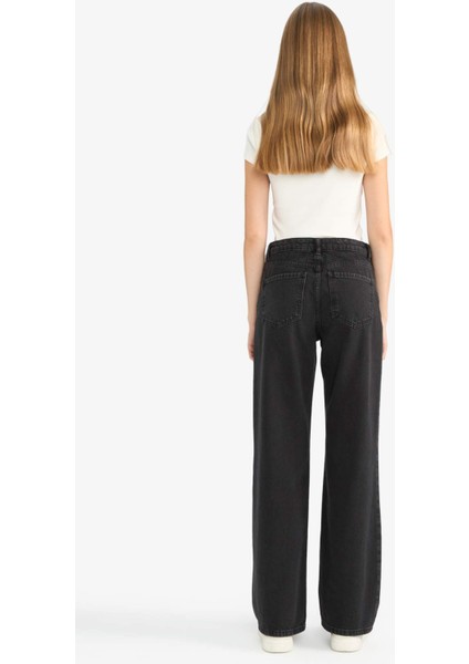 Straight Wide Yüksek Bel Uzun Jean Pantolon F2952AX25WN