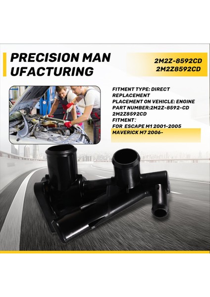 Araba Termostat Su Çıkış Konnektörü 2M2Z8592CD 2M2Z-8592 Ford Escape M1 2001-2005 Soğutucu Termostat Muhafazası (Yurt Dışından) indirimleri