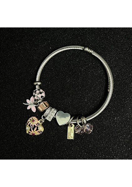 V Eski Giyim Kalp Papatya Bileklik Niche Hafif Lüks, Yüksek Ka, Kişisel Tasarım, Her Kombinle Uyumlu Açılabilen Bileklik Tüyü (Yurt Dışından)