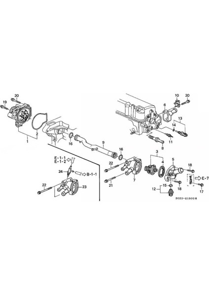 Honda Civic Için Araba Soğutucu Termostat Muhafazası 1 6l 1996-2000 19311-P2A-000 19320-P2A-100 (Yurt Dışından)