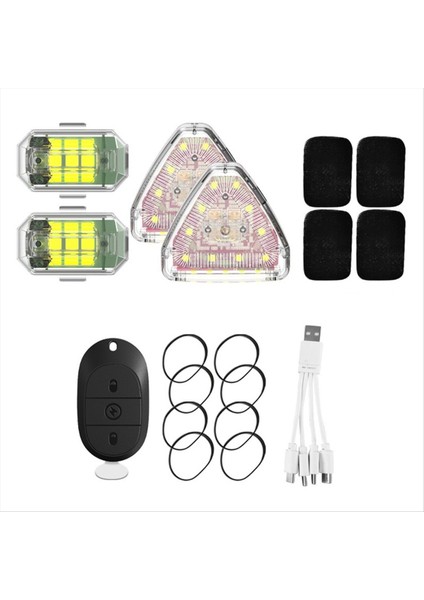 LED Çakarlı Lamba Mini Kablosuz Çakarlı Lamba S USB Şarj Su Geçirmez Toz Geçirmez Drone Araba Kamyon Bisiklet Rc Tekne (Yurt Dışından)