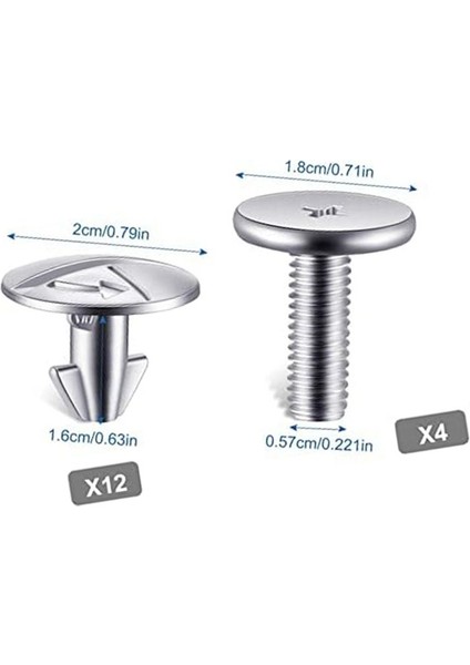 Alt Motor Kapağı Cıvata Pimi Vidaları Radyatör Pimi ve Alt Kapak Cıvatası Honda Civic Accord Crv (16 Pc) (Yurt Dışından) modelleri