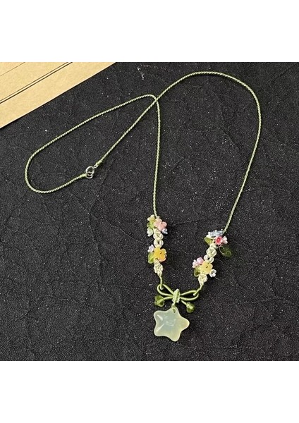 Yeşil Yıldızlı Çiçekli Örgü Bileklik (Yurt Dışından) fiyatları