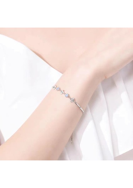 Dört Yapraklı Şelale Ay Taşı Bileklik (Yurt Dışından) fiyatları