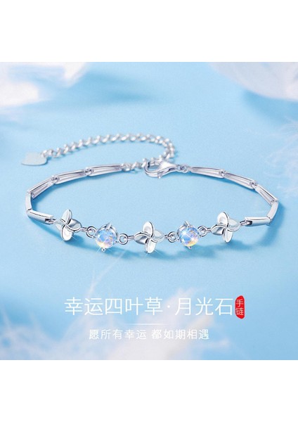 Dört Yapraklı Şelale Ay Taşı Bileklik (Yurt Dışından) fırsatları