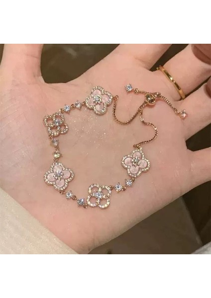 Süper Parlayan, Şirin Pembe Minik Çiçekli Bileklik, Kadınlar Için Hafif Lüks ve Çok Yönlü Çiçekli Tasarım, 2025 Model, Yakın Arkadaşların Doğum Günü Si (Yurt Dışından) fiyatları