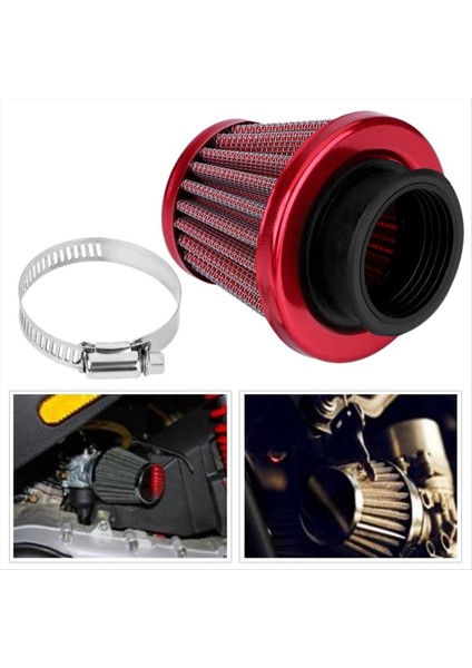 2x 38MM Hava Filtresi Alım Indüksiyon Kiti Off-Road Motosiklet Için Evrensel Atv Dört Kir Çukur Bisiklet Başı Hava Filtresi Kırmızı (Yurt Dışından) modelleri