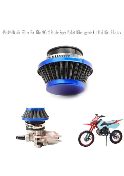 47CC 49CC Için 42MM Hava Filtresi Süper Cep Bisiklet Yükseltme Kiti Mini Kir Bisiklet Atv Dörtlü Alüminyum Hava Filtresi Mavi (Yurt Dışından) modelleri