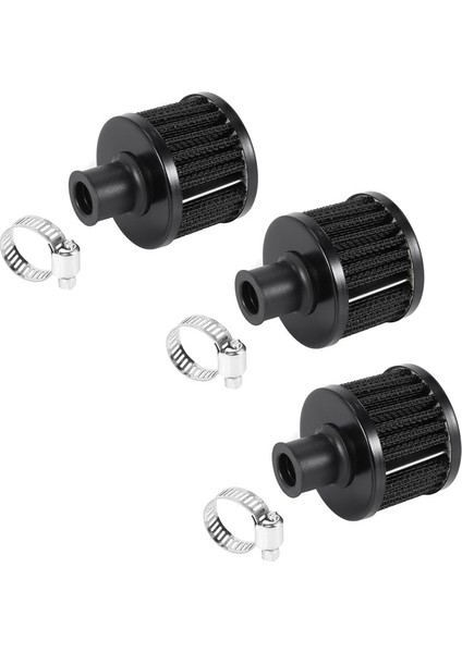 3x 13MM Yağ Mini Havalandırma Soğuk Hava Filtresi Yakıt Krank Kase Motoru Araç Rengi Gümüş (Yurt Dışından)