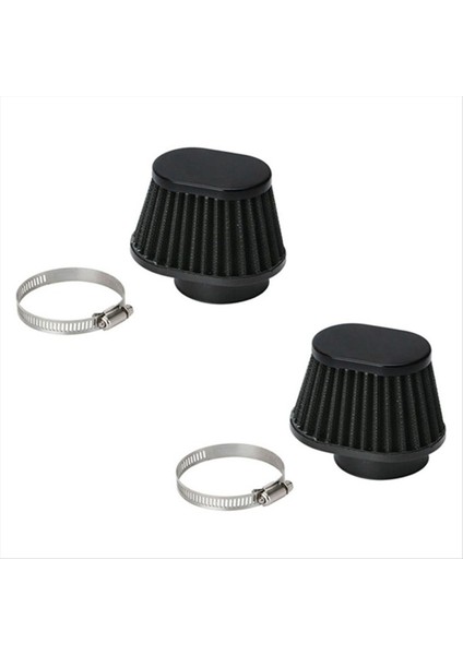 2 Adet Evrensel Yuvarlak Konik Araba Motosiklet Hava Filtresi 51MM 2 Inç Emme Filtre-Black (Yurt Dışından)