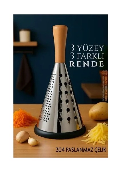 El Rendesi - Konik Tip Ergonomik 3 Taraflı Profesyonel 304 Paslanmaz Çelik fiyatları