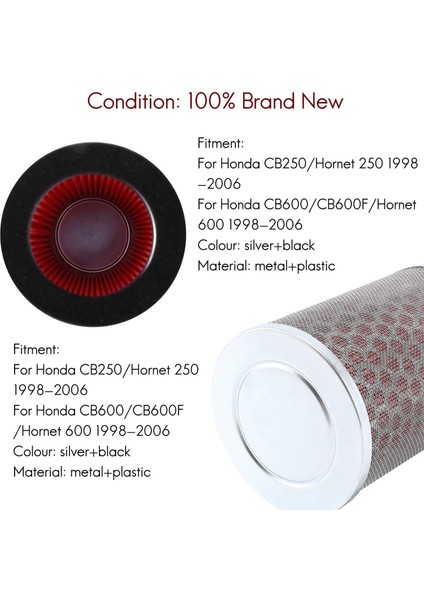Honda CB250/CB600/CB600 Hornet 250/600 1998-2006 Için Motosiklet Hava Filtresi Temizleyici (Yurt Dışından) fırsatları