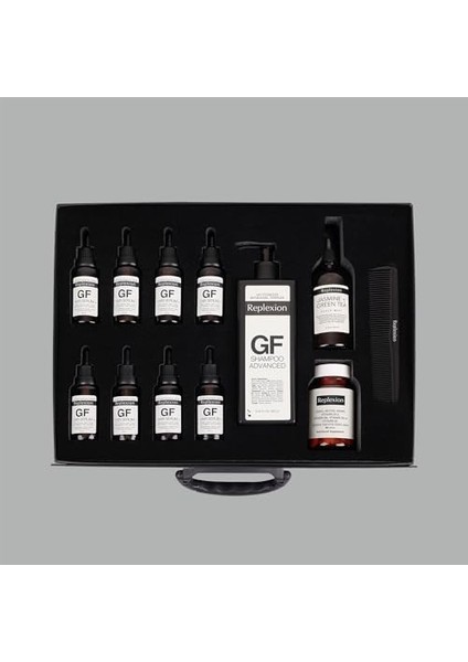 Replexion Saç Bakım Kiti – Saç Bakım Serumu Erkek ve Kadınlar 8 x 30ML – Saç Dökülmesine Karşı Güçlendirici Şampuan 250 ml – Hair Nail Skin Gıda Takviyesi 90 Adet Kapsül – Yasemin & Yeşil Çay 100 ml