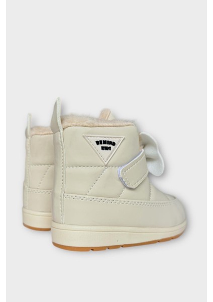 İçi Kürklü Cırtlı Kız Çocuk Bebek Ayakkabısı BEJ