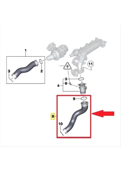 Turboşarj Hortumu Intercooler Hava Alımı Şişirilebilir Bmw F10 F11 F07 Için Tüp 518D 520D 525D 525DX 11617810615 (Yurt Dışından) indirimleri