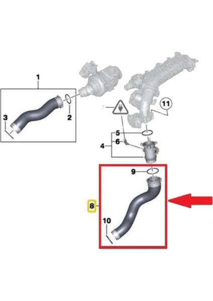 11617810615 Bmw F10 F11 F07 518D 520D 525D 525DX Için Turboşarj Kauçuk Hortum Intercooler Hava Alımı Şişirilebilir Tüp (Yurt Dışından) fırsatları