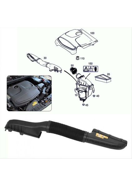 Mercedes-Benz Için Motor Hava Emme Kanalı Hortumu CLA250 GLA45 Amg Hava Temizleyici Giriş Giriş Hortumu A2700900382 A2700900100 (Yurt Dışından) fiyatları