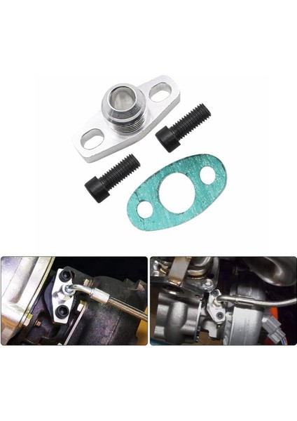 AN10 Turbo Yağ Dönüşü Drenaj Flanşı Adaptör Kiti GT28 GT28 GT30 GT35 T25 M8X1 25MM Cıvatalar Gümüş (Yurt Dışından) modelleri