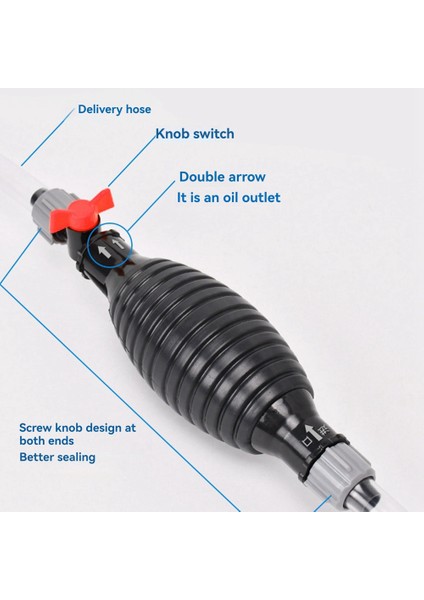 Çok Fonksiyonlu Sıvı Pompası Manuel Yakıt Transfer Pompası Benzinli Sifon Hortumu Portatif Sifon Pompası Benzin Için (2m) (Yurt Dışından) indirimleri