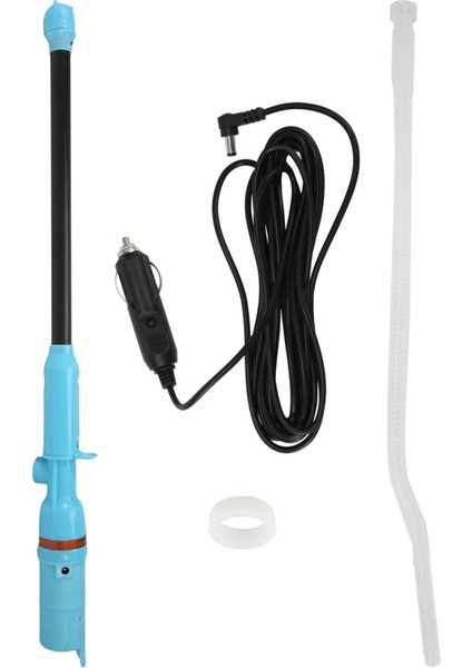 Yeni 12V Araç Şarjı Sıvı Dağıtım Pompası El Pompası Sıvı Transfer Su Gazı Aracı Benzin Yakıt Taşınabilir Araç Sifon Hortum Açık Maviye (Yurt Dışından) modelleri