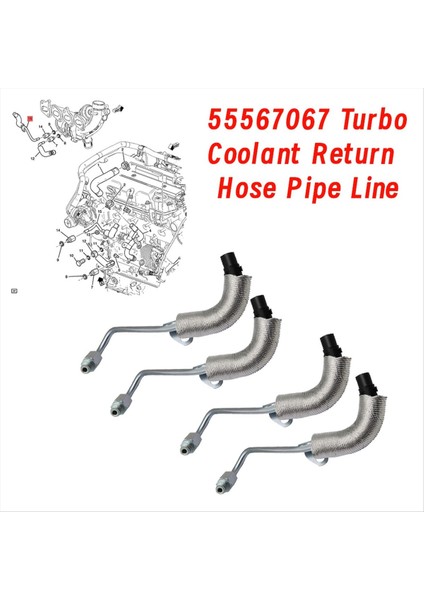 4pcs 55567067 Turbo Soğutucu Dönüş Hortum Boru Hattı Vauxhall Opel Adam Astra Meriva Zafira Buick Chevrolet Cruze (Yurt Dışından) fırsatları