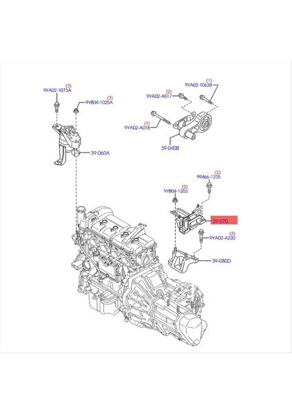 Motor Trans Montaj Braket Ayak Tutkal DG80-39070-B D651-39060 Ford Fiesta Için 2009-2011 Şanzıman Mount DG8039070C (Yurt Dışından) modelleri