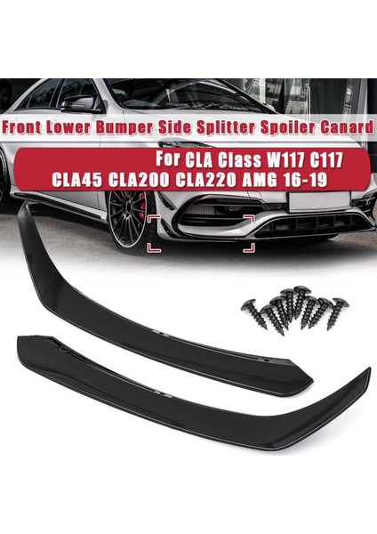 Mercedes-Benz Için 4x Araç Ön Alt Tampon Yan Spailer Cla Sınıfı W117 C117 CLA45 CLA200 CLA220 (Yurt Dışından) fiyatları