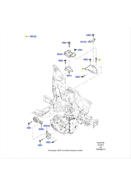 FB5Z-6068B Araç Motor Montaj Şanzıman Destek Braketi Ford Explorer 2 3t 2016-2019 FB5Z6068B (Yurt Dışından) fiyatları
