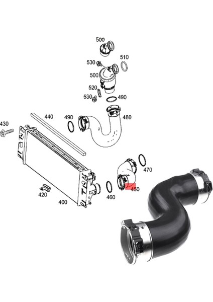 9065283782 Sol Intercooler Turboşarj Hava Borusu 906 Booster Hortumu Mercedes Benz Sprinter (Yurt Dışından) fırsatları